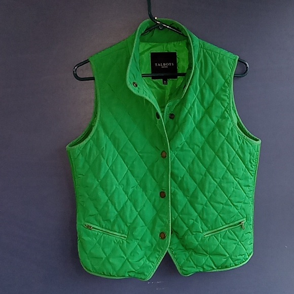 Talbots Jackets & Blazers - GUC Talbot's green vest  size Mp shell 100% polyester